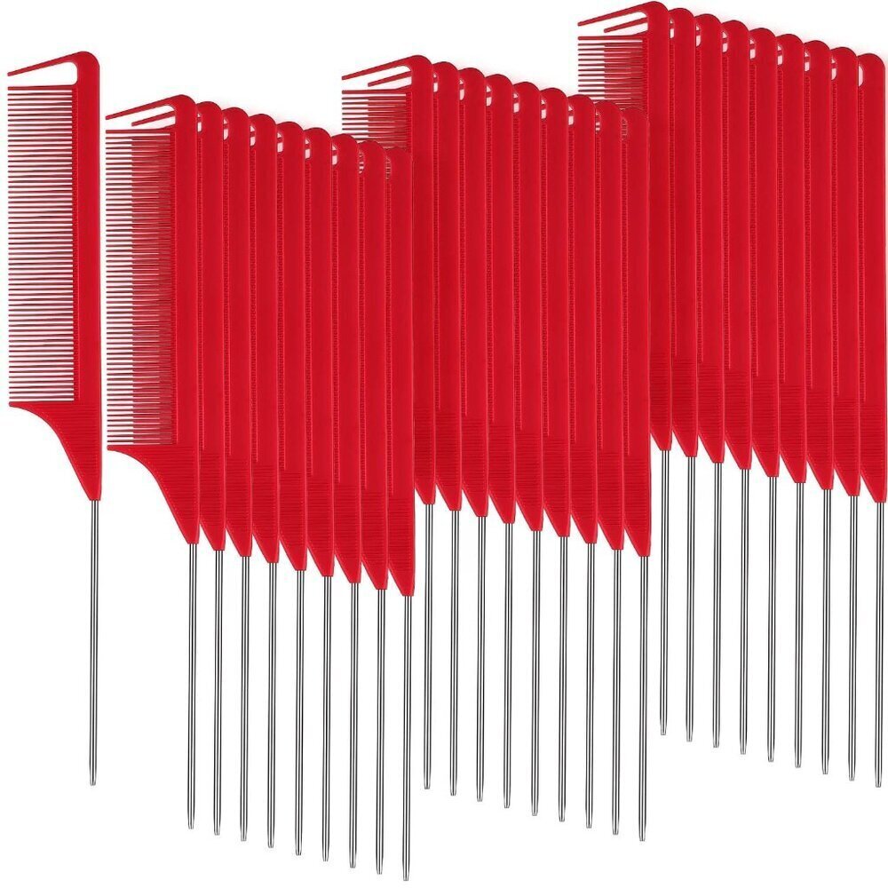 30 Pieces Steel Heat Resistant Parting Combs for Hair Styling and Braids
